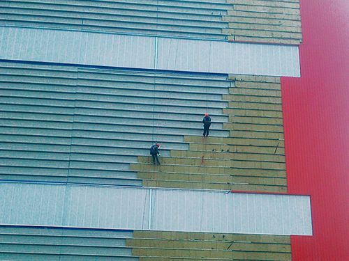 Монтаж металлопрофиля и сэндвич панелей